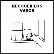 RECOGER LOS VASOS - Pictograma (blanco y negro)