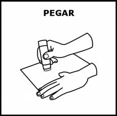 PEGAR (PEGAMENTO) - Pictograma (blanco y negro)