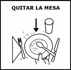 QUITAR LA MESA - Pictograma (blanco y negro)