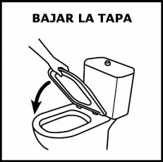 BAJAR LA TAPA - Pictograma (blanco y negro)
