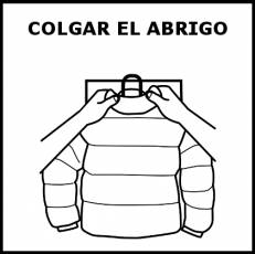 COLGAR EL  ABRIGO - Pictograma (blanco y negro)