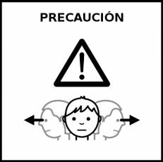 PRECAUCIÓN - Pictograma (blanco y negro)