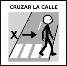 CRUZAR LA CALLE - Pictograma (blanco y negro)