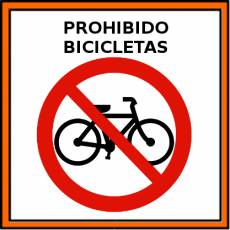 PROHIBIDO BICICLETAS - Pictograma (color)