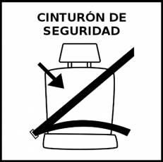 CINTURÓN DE SEGURIDAD - Pictograma (blanco y negro)