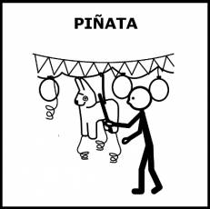 PIÑATA - Pictograma (blanco y negro)