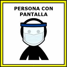 PERSONA  CON PANTALLA - Pictograma (color)