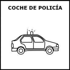 COCHE DE POLICÍA - Pictograma (blanco y negro)