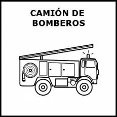 CAMIÓN DE BOMBEROS - Pictograma (blanco y negro)