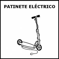 PATINETE ELÉCTRICO - Pictograma (blanco y negro)