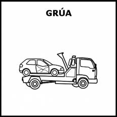 GRÚA (COCHE) - Pictograma (blanco y negro)