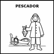 PESCADOR - Pictograma (blanco y negro)