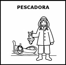 PESCADORA - Pictograma (blanco y negro)