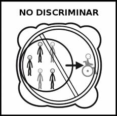 NO DISCRIMINAR - Pictograma (blanco y negro)