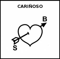 CARIÑOSO - Pictograma (blanco y negro)