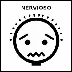 NERVIOSO - Pictograma (blanco y negro)
