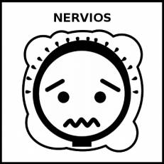 NERVIOS (ESTADO DE ÁNIMO) - Pictograma (blanco y negro)