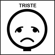 TRISTE - Pictograma (blanco y negro)