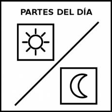 PARTES DEL DÍA - Pictograma (blanco y negro)