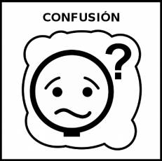 CONFUSIÓN - Pictograma (blanco y negro)