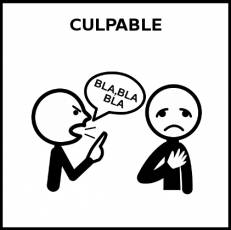 CULPABLE - Pictograma (blanco y negro)