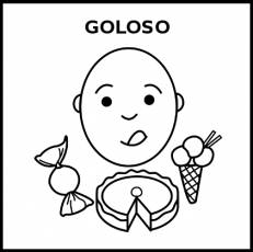 GOLOSO - Pictograma (blanco y negro)