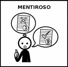 MENTIROSO - Pictograma (blanco y negro)