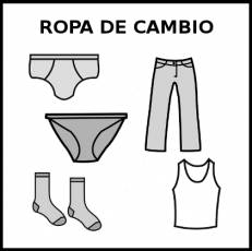 ROPA DE CAMBIO - Pictograma (blanco y negro)