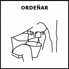 ORDEÑAR - Pictograma (blanco y negro)