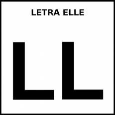 LETRA ELLE (MAYÚSCULA) - Pictograma (blanco y negro)
