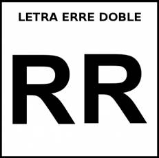 LETRA ERRE DOBLE (MAYÚSCULA) - Pictograma (blanco y negro)