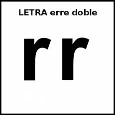 LETRA erre doble (MINÚSCULA) - Pictograma (blanco y negro)