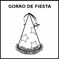GORRO DE FIESTA - Pictograma (blanco y negro)