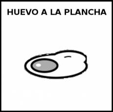 HUEVO A LA PLANCHA - Pictograma (blanco y negro)