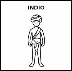 INDIO (DE LA INDIA) - Pictograma (blanco y negro)