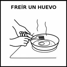 FREÍR UN HUEVO - Pictograma (blanco y negro)