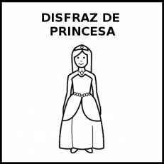 DISFRAZ DE PRINCESA - Pictograma (blanco y negro)