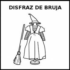 DISFRAZ DE BRUJA - Pictograma (blanco y negro)