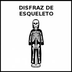 DISFRAZ DE ESQUELETO - Pictograma (blanco y negro)