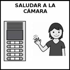 SALUDAR A LA CÁMARA - Pictograma (blanco y negro)