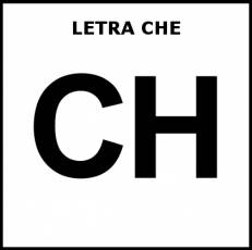 LETRA CHE (MAYÚSCULA) - Pictograma (blanco y negro)