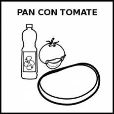PAN CON TOMATE - Pictograma (blanco y negro)