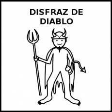 DISFRAZ DE DIABLO - Pictograma (blanco y negro)