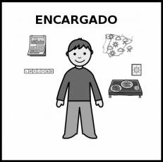 ENCARGADO DE CLASE - Pictograma (blanco y negro)