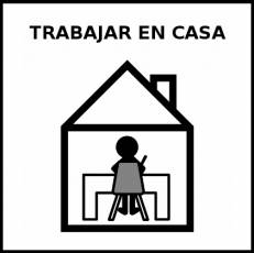 TRABAJAR EN CASA - Pictograma (blanco y negro)