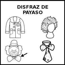 DISFRAZ DE PAYASO - Pictograma (blanco y negro)