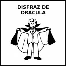 DISFRAZ DE DRÁCULA - Pictograma (blanco y negro)