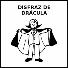 DISFRAZ DE DRÁCULA - Pictograma (blanco y negro)