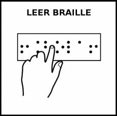 LEER BRAILLE - Pictograma (blanco y negro)