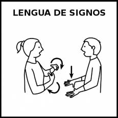 LENGUA DE SIGNOS - Pictograma (blanco y negro)
